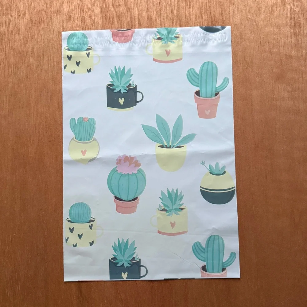10x13‎ Cactus & Peacock Feather polymailers Shipping office 15 ct NEW business